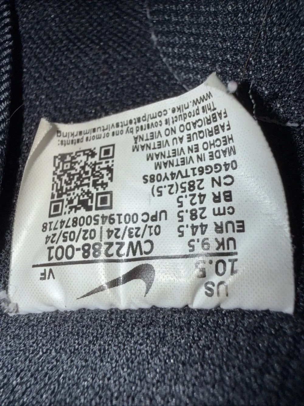 Used Nike Air Force 1 '07 Low Triple Black Shoes Mens Size 10.5 CW2288-001 - Picture 7 of 9